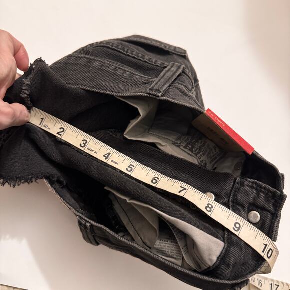 NEW Levi's Jean Shorts High Waisted 501 black denim cut off 24 NWT! - Picture 9 of 10